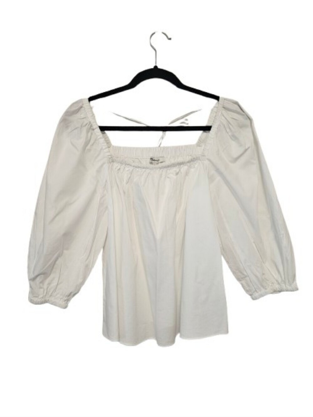 Madewell White Puff Sleeve Square Neck Women's Top Size 2 New with tags